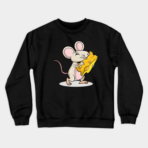 Mouse Cheese Crewneck Sweatshirt by LetsBeginDesigns